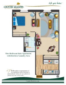 One Bedroom Apartment with Kitchen/Laundry Area